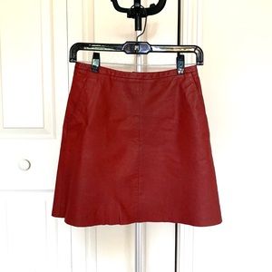Robbi & Nikki red genuine lamb leather skirt